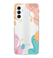 Samsung Galaxy M13 Kapak Karışık Renkler Tasarımlı Şeffaf Kılıf