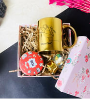 Kişiye Özel Gold Çizgi Anne Tasarımlı Mini Hediye Seti (Model 1)