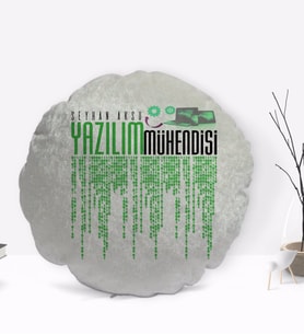 BK Gift Kişiye Özel İsimli Yazılım Mühendisi Tasarımlı Dekoratif Kırlent Yastık-1