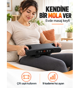 6 Başlıklı Şarjlı Masaj Aleti – Derin Doku Masaj Cihazı 9 Kademe Hız Ayarlı Elektrikli Titreşimli Vücut Masaj Aleti (A.Siyah)