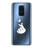Xiaomi Redmi Note 9 Uyumlu Kalp Desenli Şeffaf Telefon Kılıfı