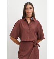 Mocha Tie Dye Cropped Shirt