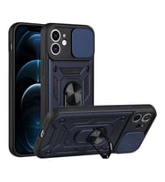 Coverzone iPhone 12 ?le Uyumlu PhoenixShield S�rg�l� Sistem Kamera Korumal? Kapak Tam Koruma Manyetik Vega Kapak Lacivert