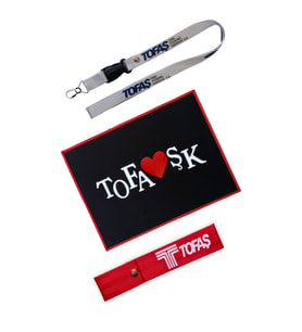 Tofaş Logolu Torpido Üstü Kaydırmaz Ped / Oto Ayna Askısı & Tampon Çeki Ipi