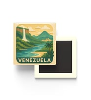 Venezuela - Venezuela - Paper Cut Art - Baskılı Buzdolap Magneti Kare - 9x9 cm