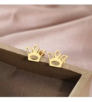 Kişiye Özel 925 Ayar Gümüş Taç Küpe (Gold)