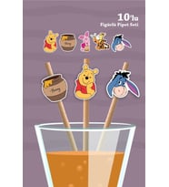 Winnie the Pooh Temalı Doğum Günü 10'lu Figürlü Pipet Seti