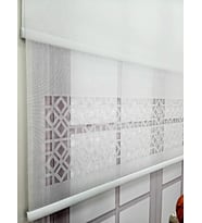 BBB Çift Mekanizmalı Keten Lazer Kesim Tül ve Stor Perde MLT1050 (Beyaz)