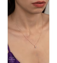SWAROVSKİ CRYSTAL TEK TAŞ  925 AYAR GÜMÜŞ KOLYE