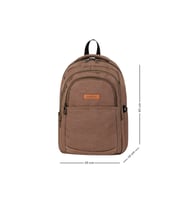 GALB Leather Kahverengi Kanvas Kumas Ortopedik Yumusak Sirt Destekli Laptop Bolmeli Gunluk Okul ve
