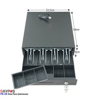4 Banknot Gözlü Yazarkasa Pos Bağlantılı ve Anahtardan Açılır Para Çekmecesi 33,5x38x9cm