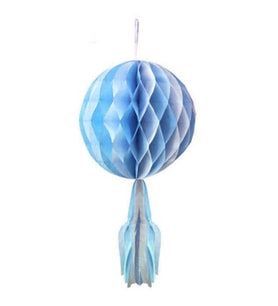 Süs petek ponpon  beyaza mavi 30cm pk:1-