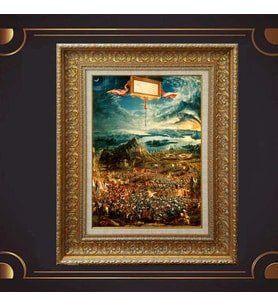 Gold Altın Kalın Çerçeveli Paspartulu Tablo c1876