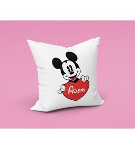Mickey Mouse Sevgili Çift Tasarımlı Yastık Kişiye Özel