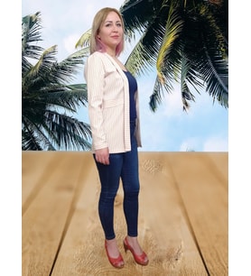Pudra Renkli Likralı Ceket (Pudra)