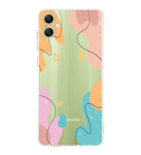 PrintiFy Samsung A06 Uyumlu Kamera Korumalı Karışık Renkler Tasarımlı Şeffaf Kılıf