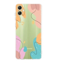PrintiFy Samsung A06 Uyumlu Kamera Korumalı Karışık Renkler Tasarımlı Şeffaf Kılıf