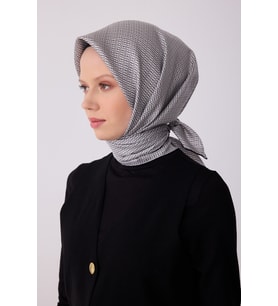 Monogram Desen Saf İpek Twill Eşarp  - 2026 İlkbahar-Yaz (T)   4321