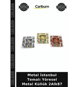Özel Üretim Hediyelik Hatıra Dekoratif Metal İstanbul Temalı Yöresel Metal Küllük 2Alk87