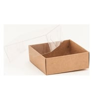 Asetat Kapaklı Karton Kutu 8X8X3 (50 Adet)  Kraft