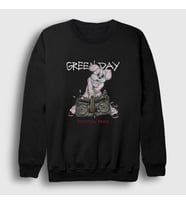 Presmono Unisex Siyah Rabbit Green Day Sweatshirt 410641tt