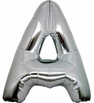 Pazariz  Harf Folyo Balon A Harfi Büyük Boy Balon Gümüş/Gri 100CM