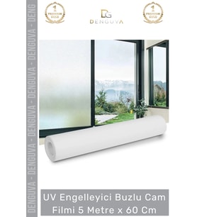 #CamFilmi Buzlu UV Engelleyici Güneş Korumalı Gizlilik Sağlayan Dekoratif Cam Filmi 5 Metre x 60 Cm