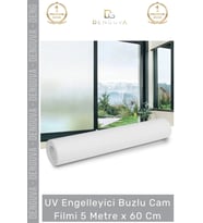 #CamFilmi Buzlu UV Engelleyici Güneş Korumalı Gizlilik Sağlayan Dekoratif Cam Filmi 5 Metre x 60 Cm