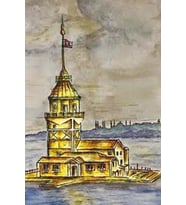 Kız Kulesi Tasarımlı Ahşap Poster