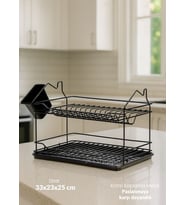 Mini Boy Bulaşıklık Tezgah Üstü Tabaklık BPA FREE Bulaşık Sepeti Siyah 23x33x25