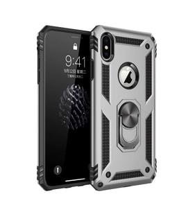 İphone Xs Kılıf Sofya Yüzüklü Kapak - Gümüş