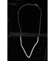 Su Yolu Kolye Yuvarlak Zirkon Taşlı Zincir Beyaz 925 Ayar Gümüş Kolye (Silver)