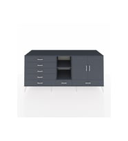 Kronos Konsol 4 Raflı 6 Çekmeceli 2 Kapaklı 220x59x99 Antrasit-Antrasit/Antrasit