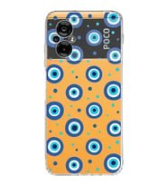 PrintiFy Xiaomi Poco M5 ile Uyumlu 1mm Slim Fit Nazar Boncuğu 1 Baskılı Şeffaf  Kılıf