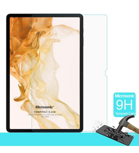 Microsonic Samsung Galaxy Tab S8 Plus X800 Tempered Glass Cam Ekran Koruyucu (Renksiz)