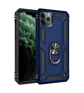 Apple iPhone 11 Pro Kılıf Sofya Yüzüklü Silikon Kapak - Lacivert
