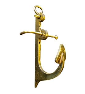 Askılık 100Mm Çıpa Objeli Çimolu  Pirinç Döküm (Sarı)
