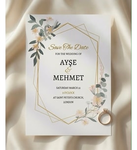 EKONOMİK DAVETİYE MODEL NO:104 ZARF DAHİL