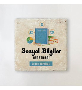 Kişiye Özel Sosyal Bilgiler Öğr. Özel Bardak Altlığı