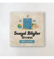 Kişiye Özel Sosyal Bilgiler Öğr. Özel Bardak Altlığı