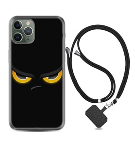 Apple iPhone 11 12 13 14 Pro Max Kılıf Boyun Askılı Silikon Black Eyes 1644