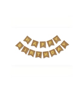 Kraft Gold Happy Yaldızlı Banner