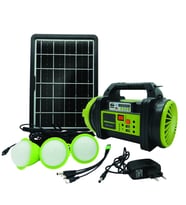 Şarjlı 30 W Solar Şarjlı Ev Aydınlatma Seti Radyo Fan Powebank Ws-5683