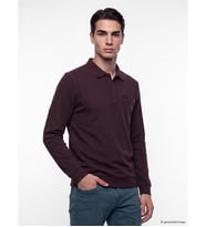 LCWAIKIKI Classic Mürdüm Polo Yaka Erkek Sweatshirt