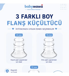 Göğüs Pompası Kalkanı Silikon Flanş Küçültücü 13-15-17mm
