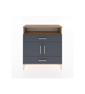 Arges Şifonyer 3 Raflı 2 Çekmeceli 2 Kapaklı 88x30x96 Çam-Antrasit