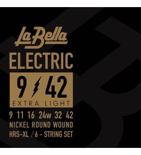 La Bella HRS-XL Elektro Gitar Teli (09-42)  Paslanmaz Çelik Uzun Ömürlü Parlaklık