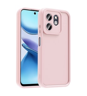 İnfinix Hot 50İ Kılıf Kamera Korumalı Kalın Kenarlı Viera Silikon Case (Pembe)