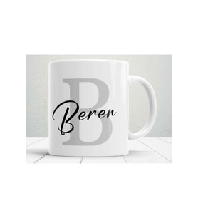 Kişiye Özel Baskılı B Harf Kupa