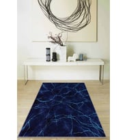Lacivert Mermer Görünümlü Kaymaz Taban Dekoratif Halı RV128 - 100 x 160 cm